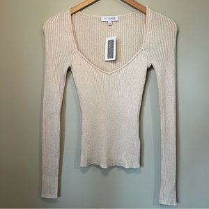 Intermix Miranda Rib Knit Top Size P (Women’s) Ivory